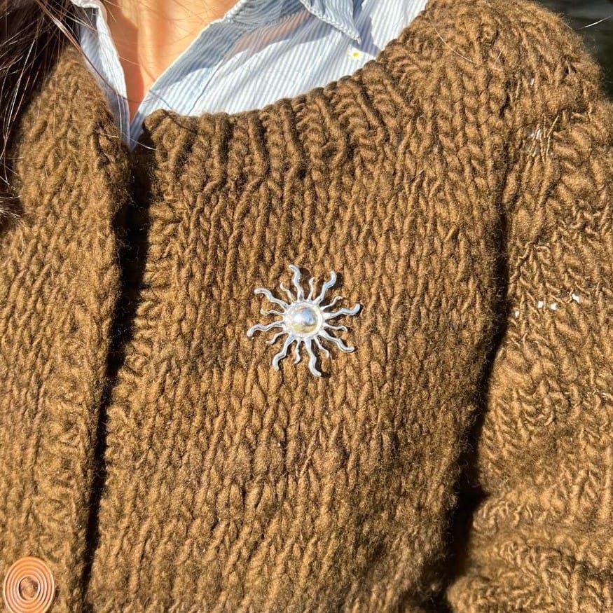 Prendedor Sol Plateado